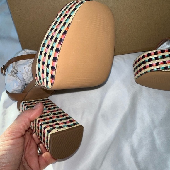 Steve MADDEN MULTI COLORED PLATFORM BLOCK HEELS - Picture 3 of 7